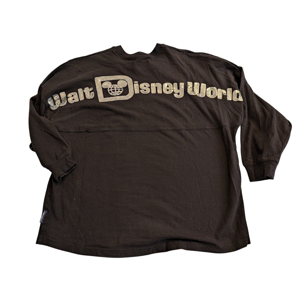 Walt Disney World Spirit‎ Jersey Shirt Sequined Black Size Small
